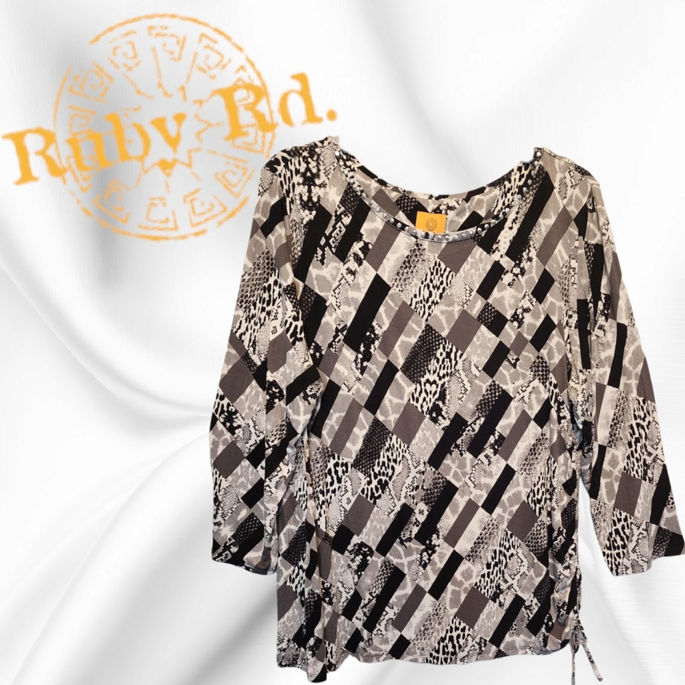 Ladies Ruby Rd Animal Print Blouse XL